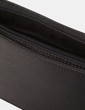 Satin Shoulder Bag, Black (BLACK), large