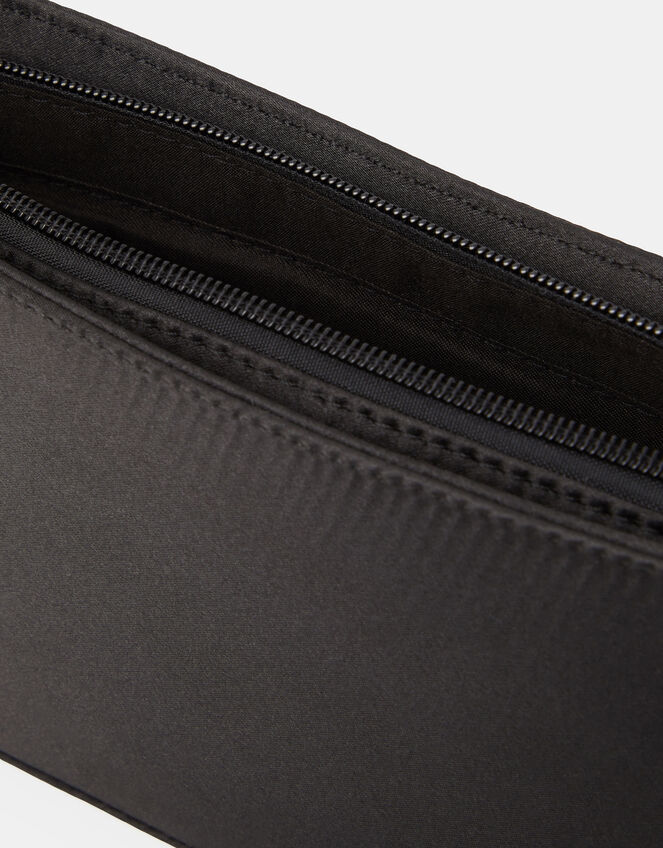 Satin Shoulder Bag, Black (BLACK), large