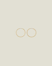 14ct Gold-Plated Thin Hoop Earrings, , large
