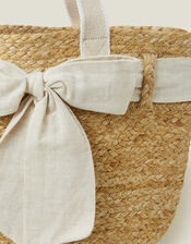 Jute Bow Shopper Bag, , large
