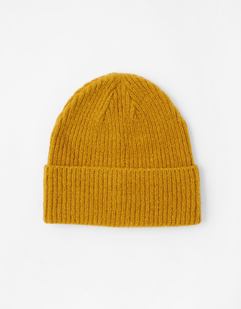Soho Knit Beanie Hat Yellow, Yellow (OCHRE), large