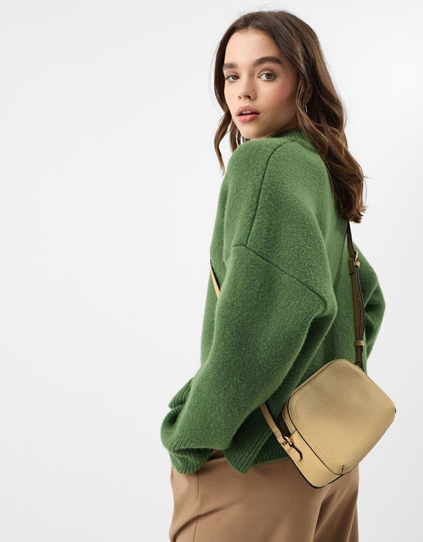 Double Zip Crossbody Bag, Yellow (YELLOW), large