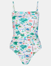 Postcard Print Swimsuit, Ivory (IVORY), large