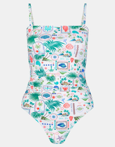 Postcard Print Swimsuit, Ivory (IVORY), large
