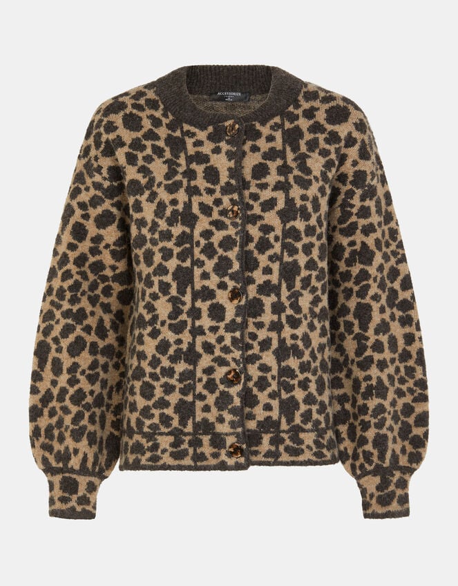 Leopard Print Cardigan, Leopard (LEOPARD), large