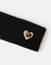 Leopard Heart Knit Bando Headband, , large