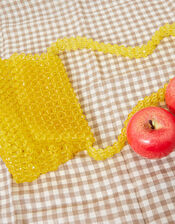 Beaded Shoulder Bag, Yellow (YELLOW), large