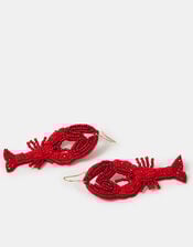 Beaded Lobster Drop Earrings, , large