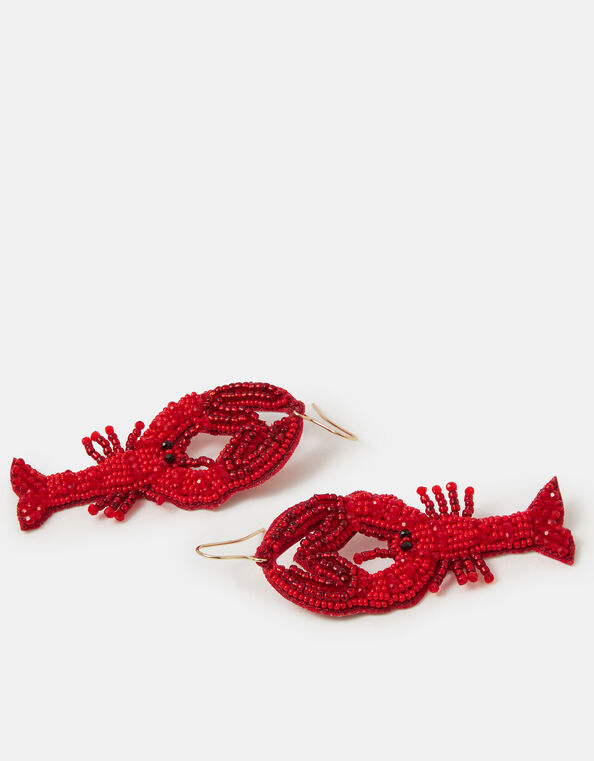 Beaded Lobster Drop Earrings, , large