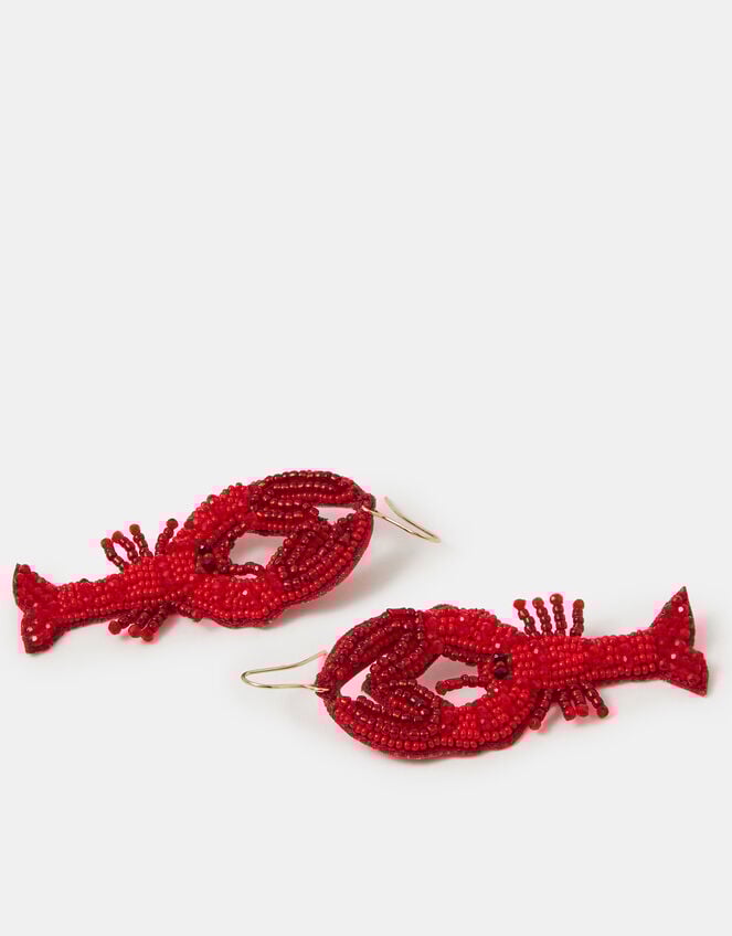 Beaded Lobster Drop Earrings, , large