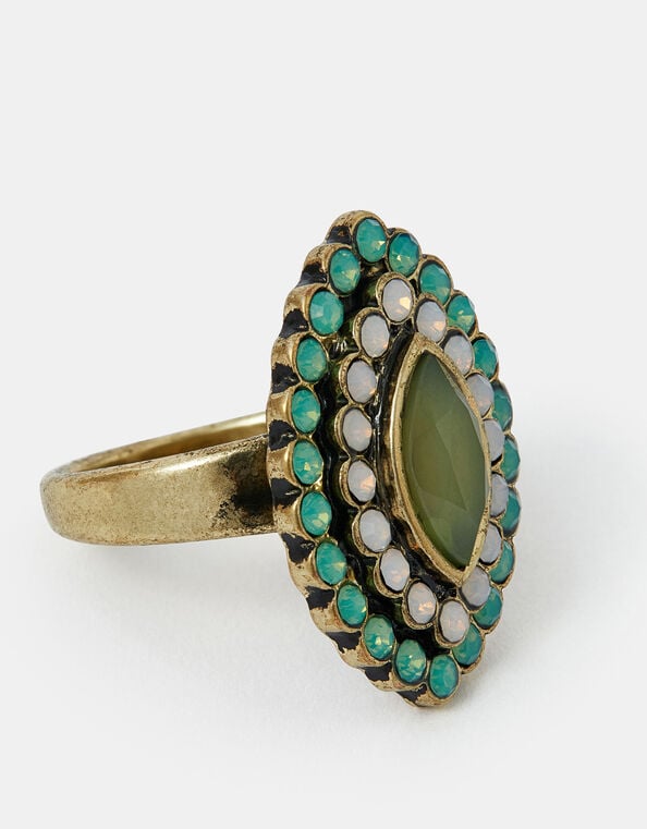 Gem Ellipse Statement Ring, Green (GREEN), large