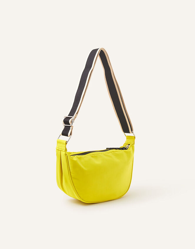 Sling Cross-Body Bag with Recycled Nylon, Yellow (YELLOW), large