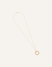 14ct Gold-Plated Twisted Hoop Pendant Long Necklace, , large