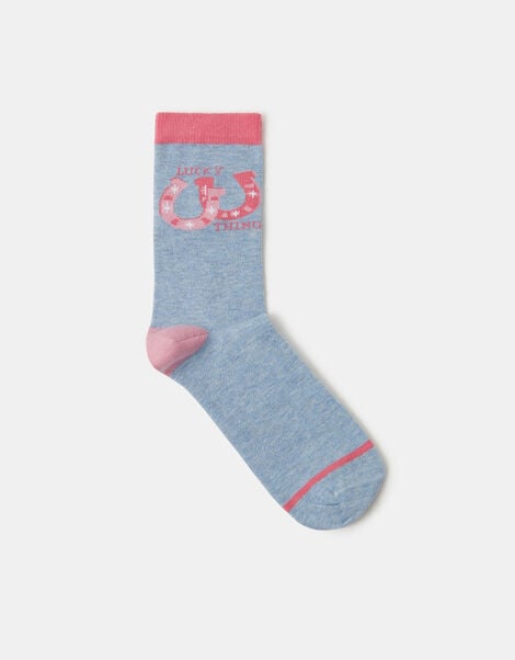 Horseshoe Print Socks, , large