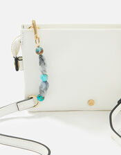 Beaded Strap Cross-Body Bag, White (WHITE), large