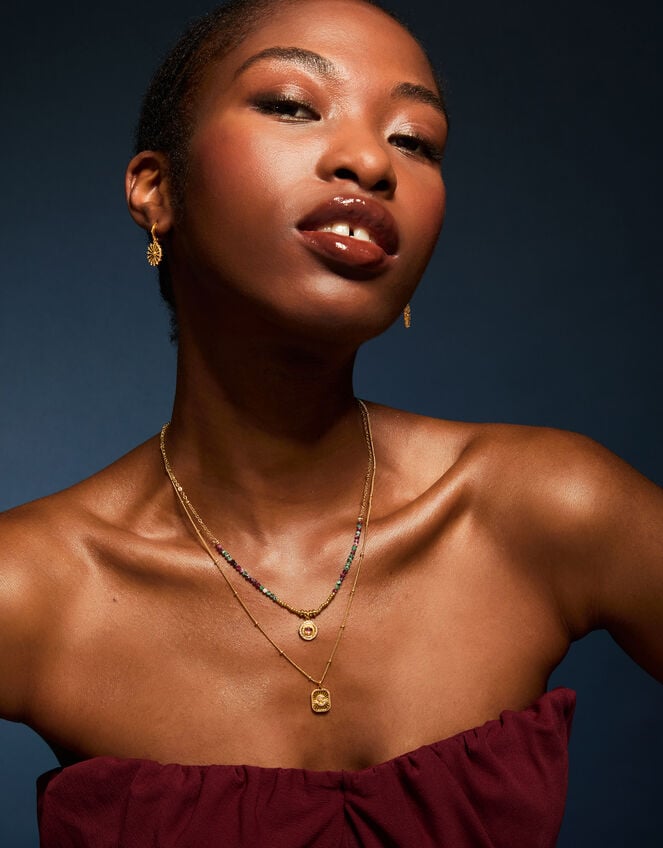 14ct Gold-Plated Initial Tag Pendant Necklace, Gold (GOLD), large