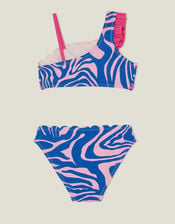 Girls Animal Print Bikini Set, Blue (BLUE), large