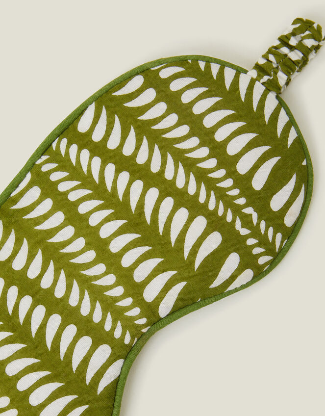 Leafy Block Print Eye Mask, , large