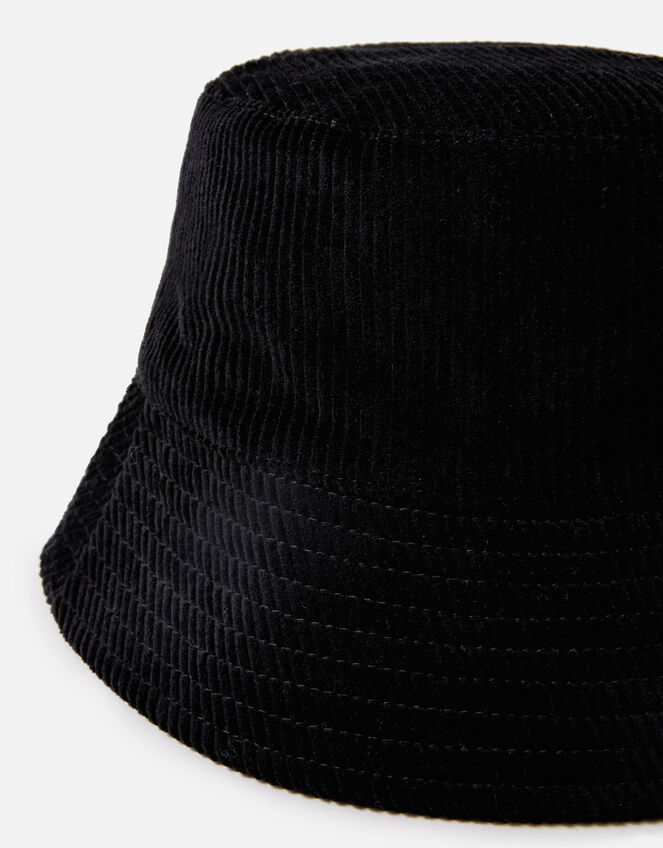 Cord Bucket Hat, Black (BLACK), large