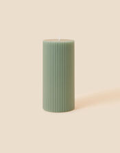 Ribbed Pillar Candle, Green (GREEN), large