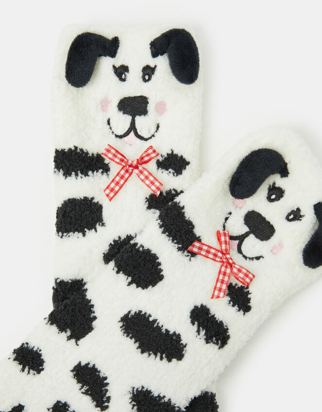 Girls Dalmatian Bed Socks, Black (BLACK WHITE), large