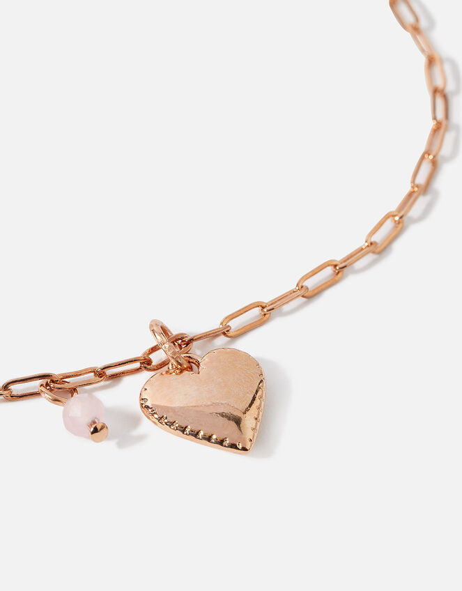 14ct Rose Gold-Plated Quartz Heart Pendant Necklace , , large