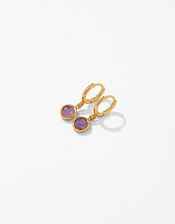 Gold-Plated Birthstone Earrings - February, , large