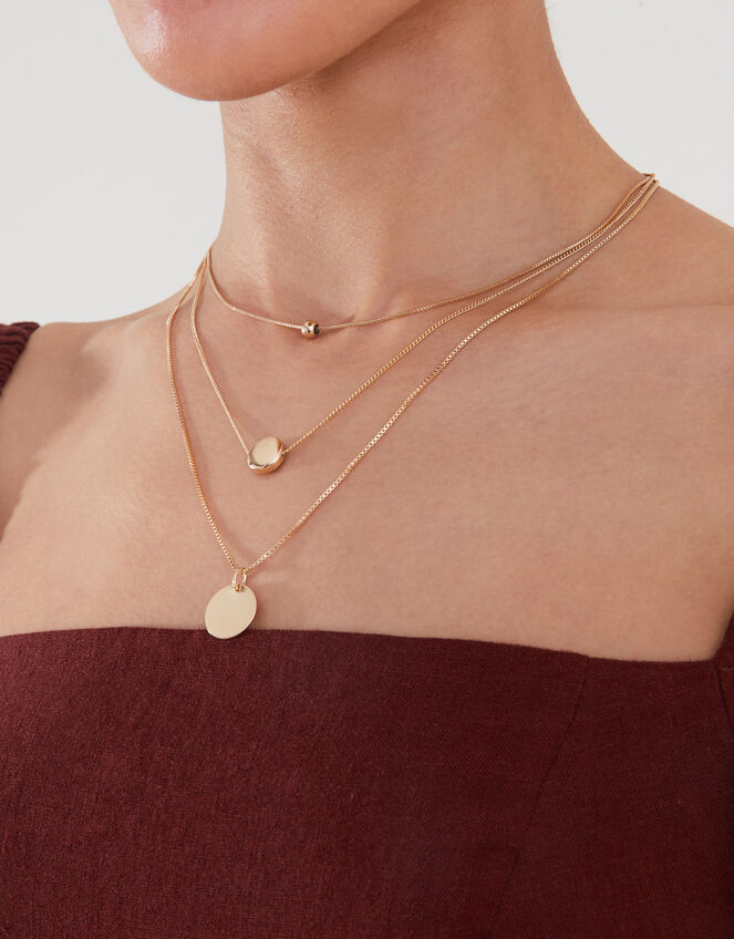 Classic Discs Layered Necklace, , large
