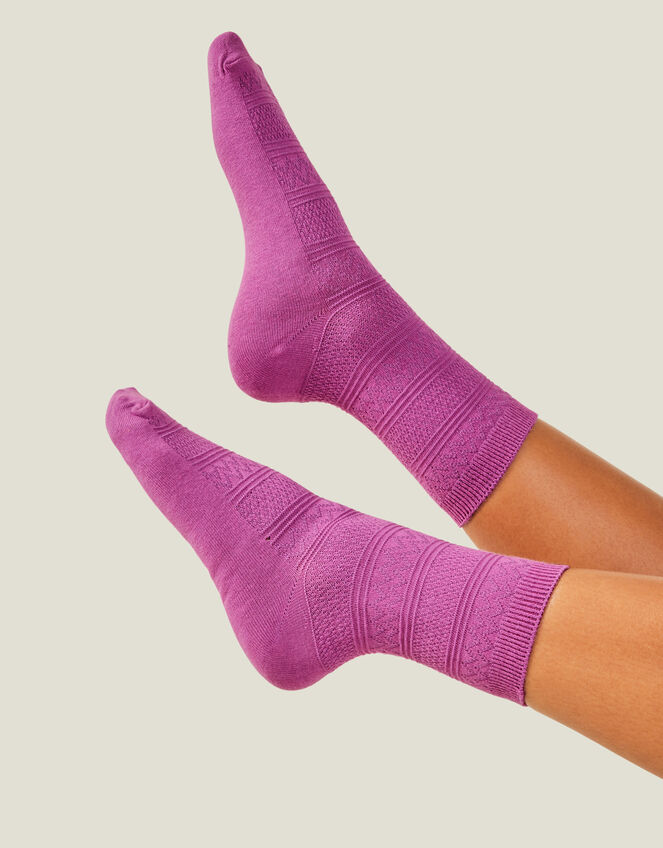 Textured Socks, Purple (PURPLE), large