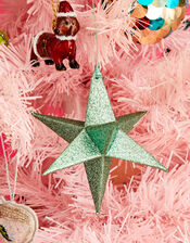 Paper Sparkle Star Decoration, Duck Egg (DUCK EGG), large