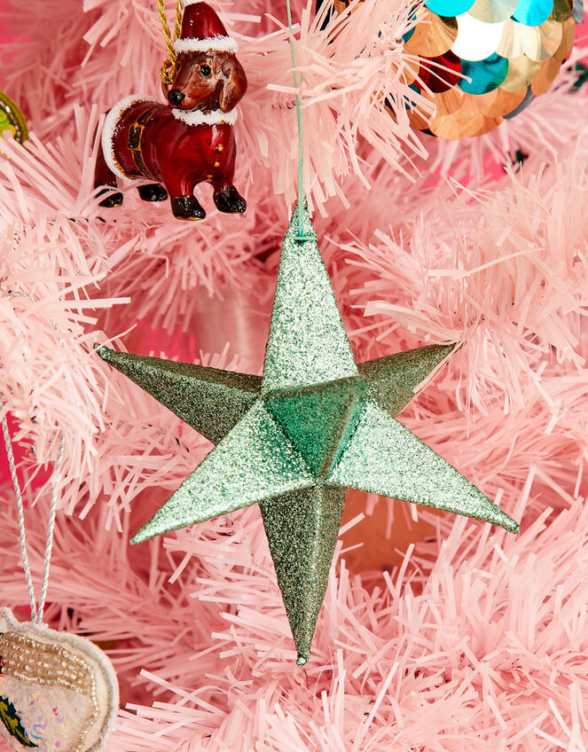 Paper Sparkle Star Decoration, Duck Egg (DUCK EGG), large