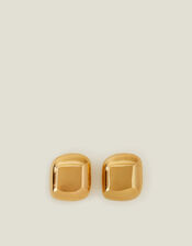 14ct Gold-Plated Stainless Steel Button Earrings, , large
