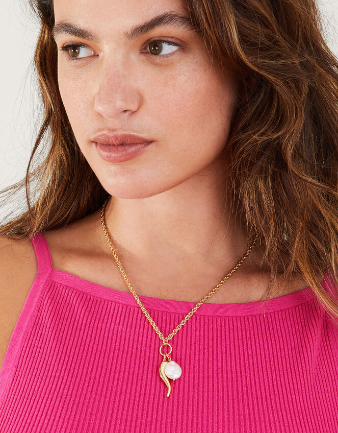 14ct Gold-Plated Long Rope Charm Necklace, , large