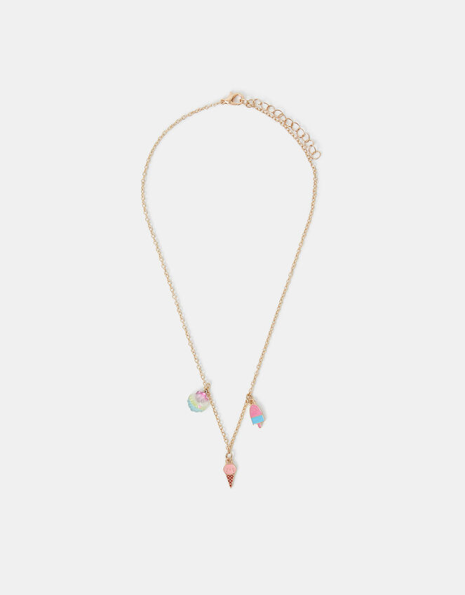 Girls Ice Cream Charm Necklace, , large