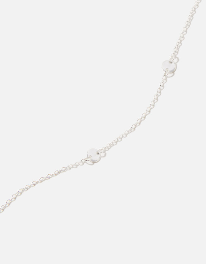 Sterling Silver Disc Station Necklace Sterling silver Accessorize UK