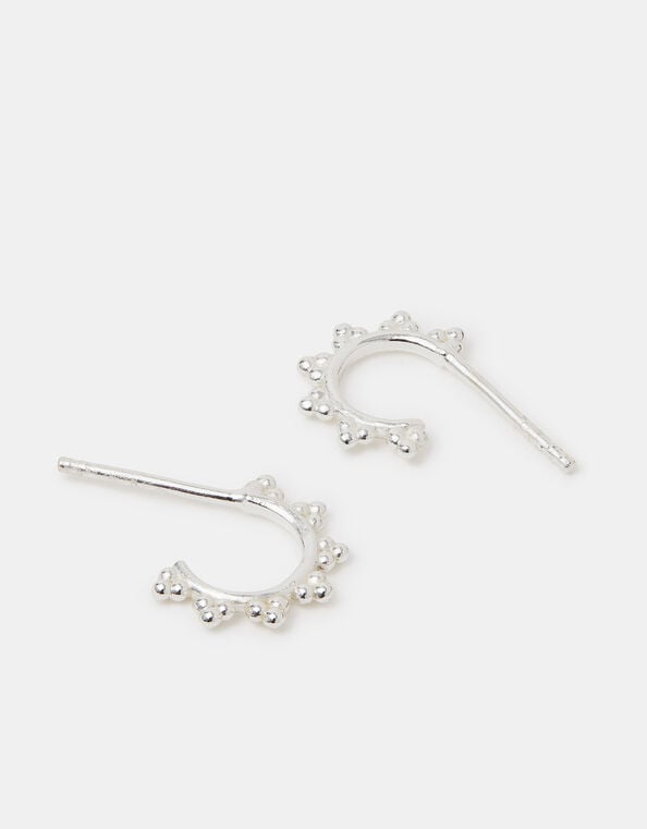 Sterling Silver Filigree Hoop Earrings, , large