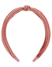 Slim Velvet Knot Headband, Pink (PINK), large