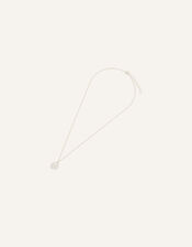 Sterling Silver-Plated Textured Pendant Necklace, , large
