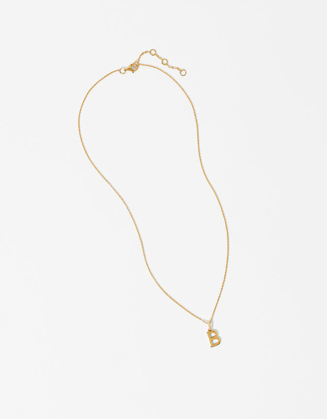 Gold Vermeil Initial Pendant Necklace - B, , large