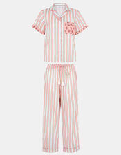 Floral Stripe Long Pyjamas Set, Pink (PINK), large