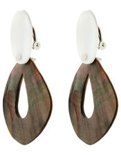Cockleshell Clip-On Drop Earrings, , large