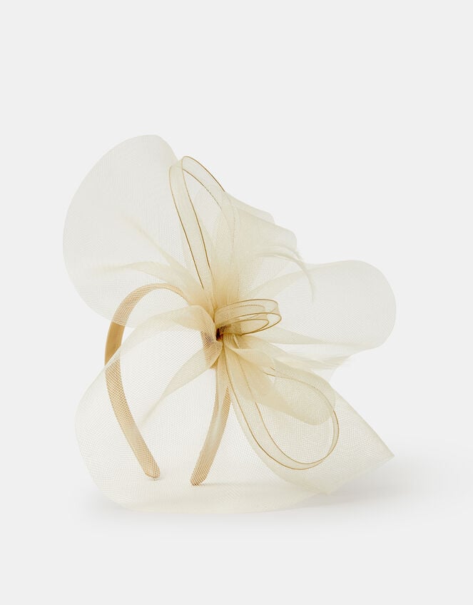 Mia Mini Crin Fascinator, Natural (CHAMPAGNE), large