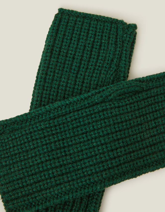 Ribbed Cut Off Gloves, Green (GREEN), large