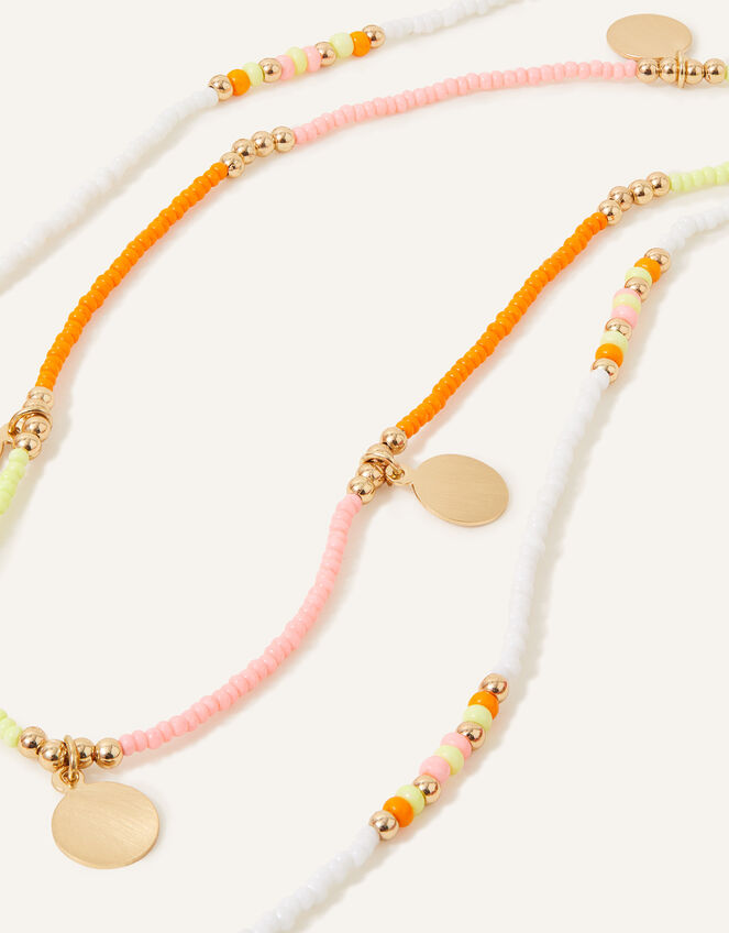 Bead and Coin Layered Long Necklace, , large