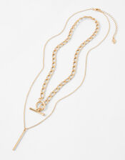 T-Bar Chain Necklace Set, , large