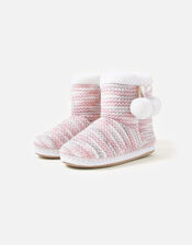 Knitted Slipper Boots, Multi (PASTEL-MULTI), large
