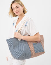 Large Stripe Shopper Bag, , large