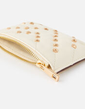 Quilt Studded Card Holder, Cream (CREAM), large