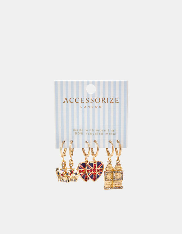 3-Pack London Hoop Earrings, , large