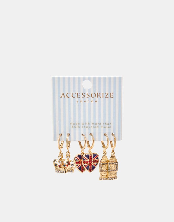 3-Pack London Hoop Earrings, , large